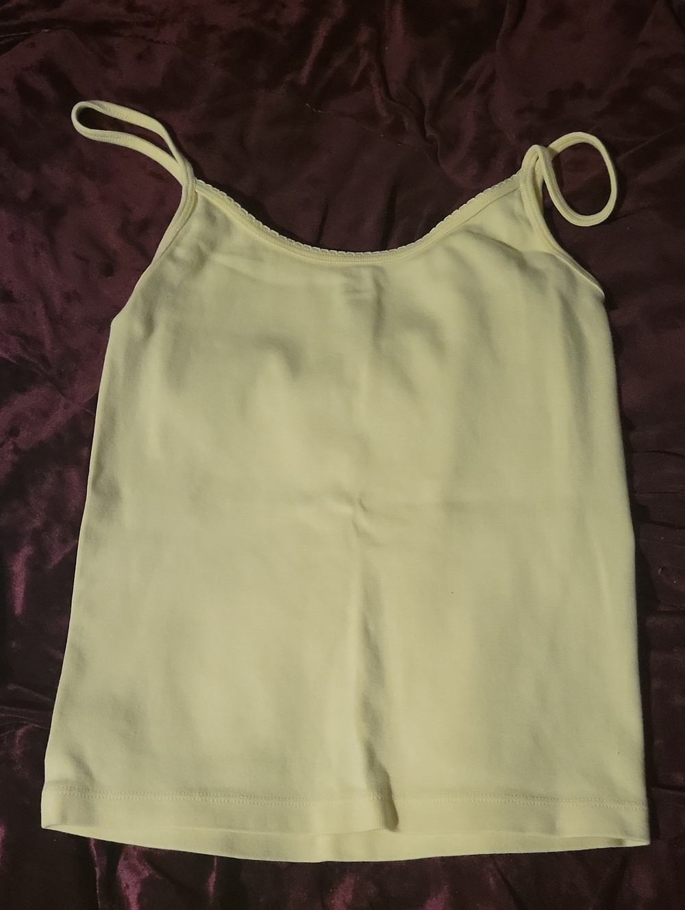 Brandy Melville Pale Yellow Lace-Edge Camisole